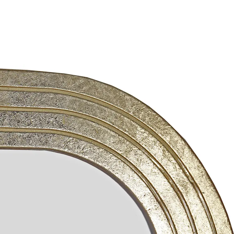 48" Gold Wood Abstract Accent Mirror