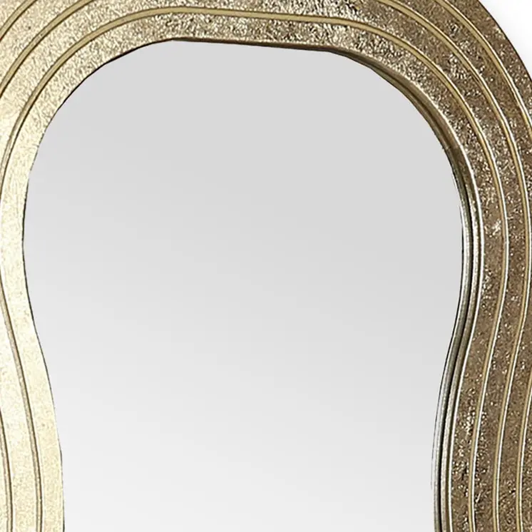 48" Gold Wood Abstract Accent Mirror