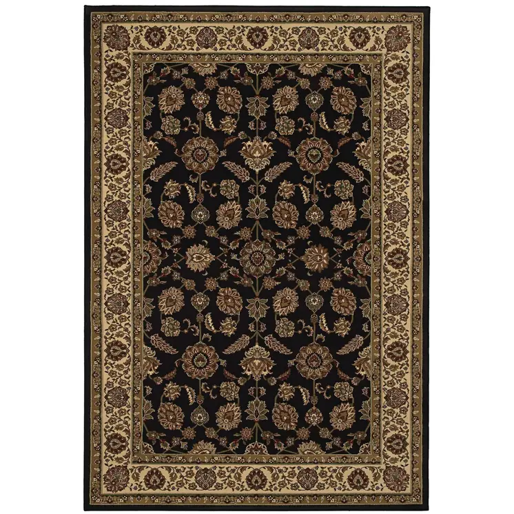 8' Brown And Ivory Oriental Square Rug