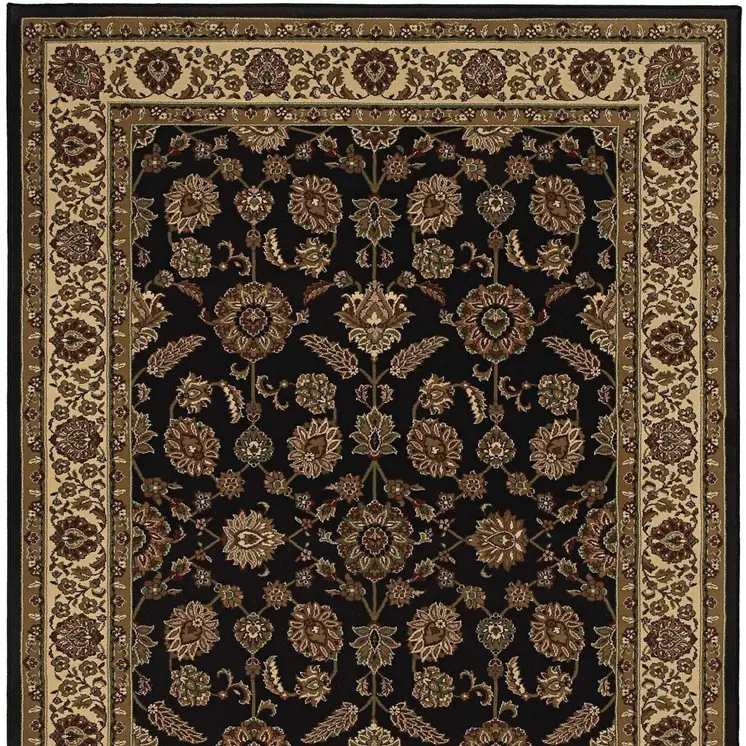 8' Brown And Ivory Oriental Square Rug