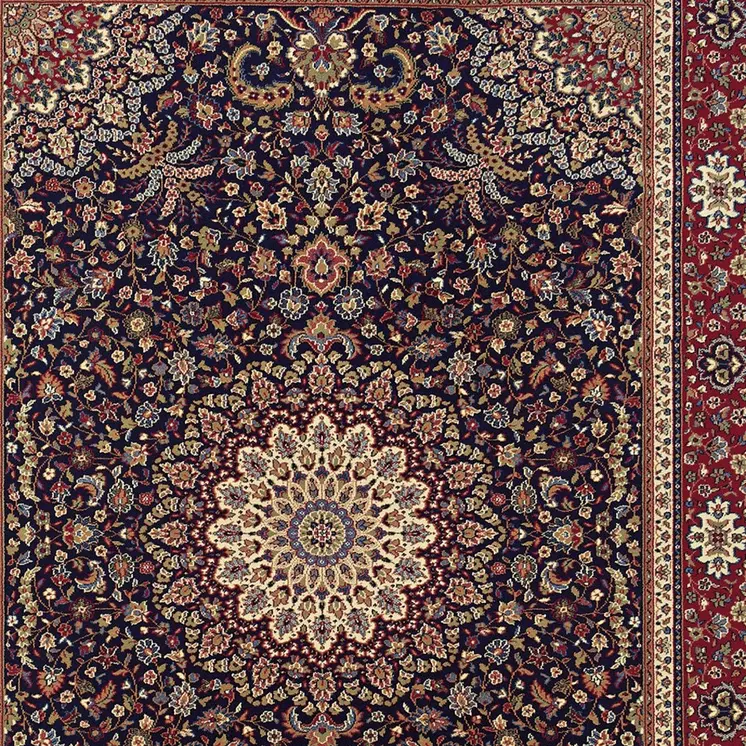 5' X 8' Blue And Red Oriental Area Rug