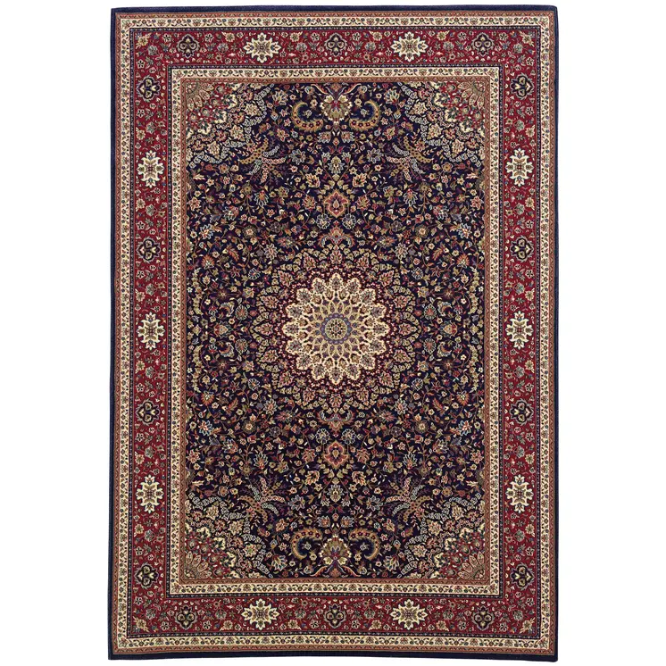 10' X 13' Blue And Red Oriental Area Rug