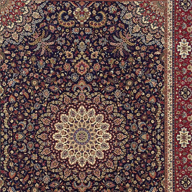 4' X 6' Blue Red and Ivory Oriental Area Rug