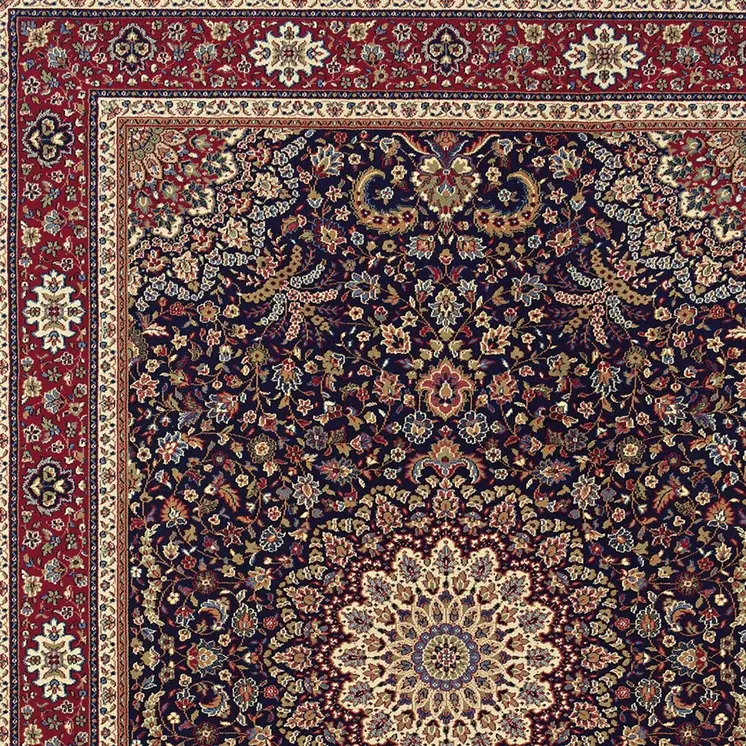 7' X 10' Blue And Red Oriental Area Rug