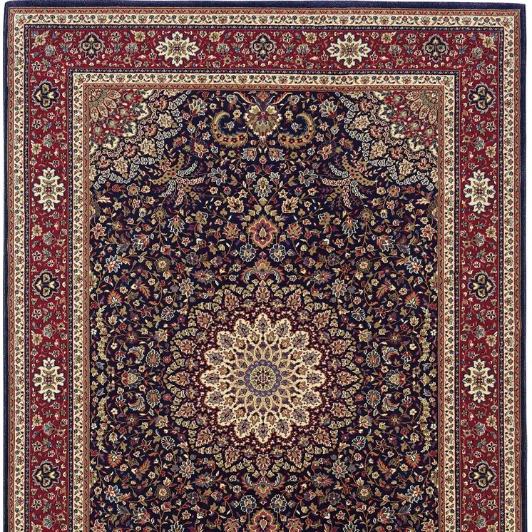 8' X 11' Blue And Red Oriental Area Rug