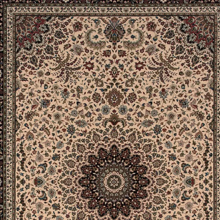 8' X 11' Ivory And Black Oriental Area Rug