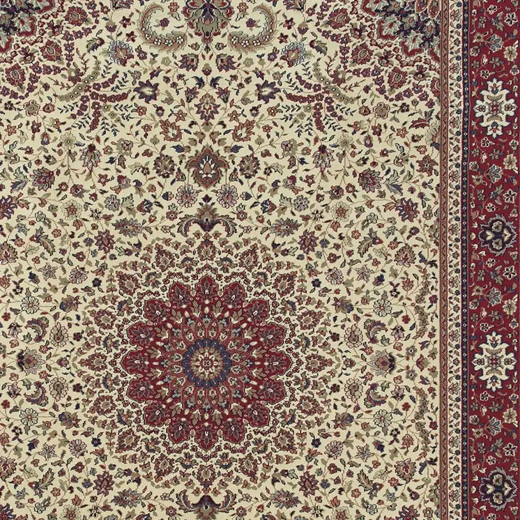 8' X 11' Ivory And Red Oriental Area Rug