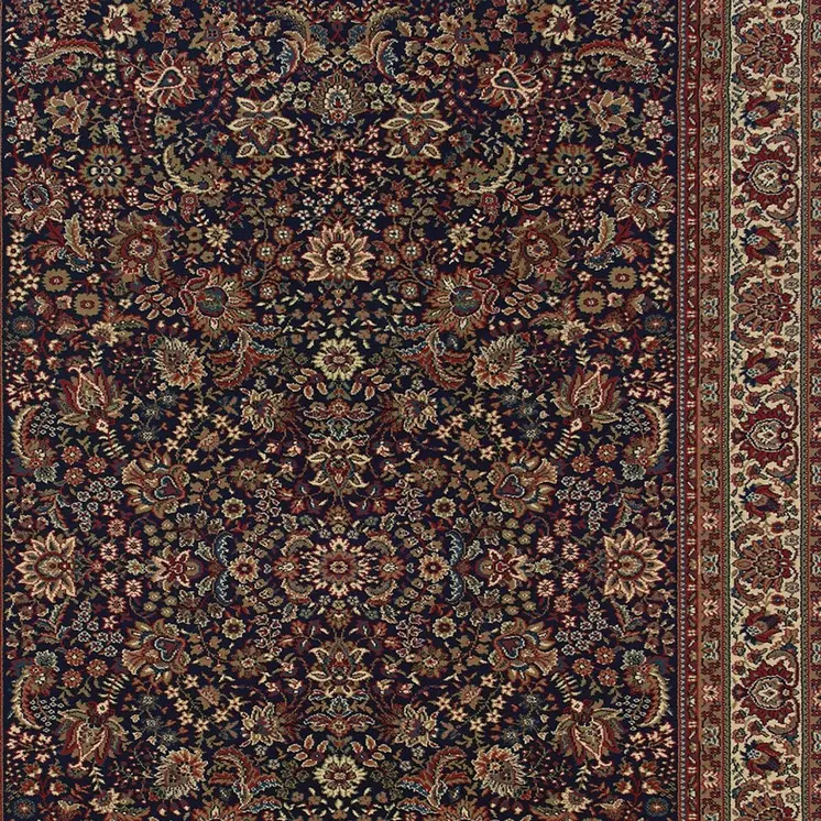 5' X 8' Blue And Red Oriental Area Rug