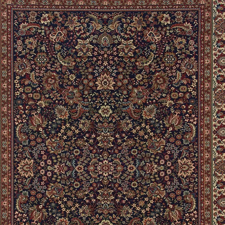 7' X 10' Blue And Red Oriental Area Rug