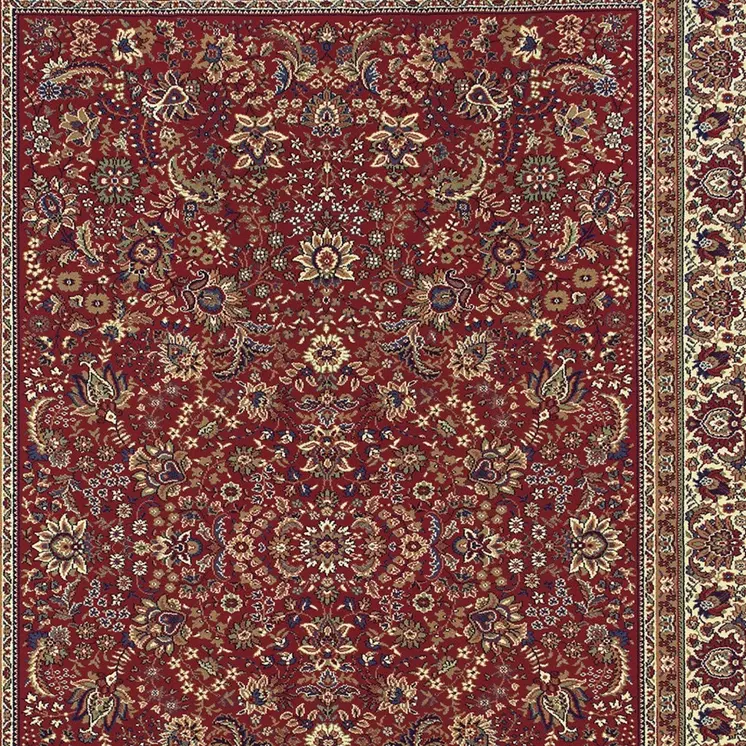 4' X 6' Ivory and Red Oriental Area Rug