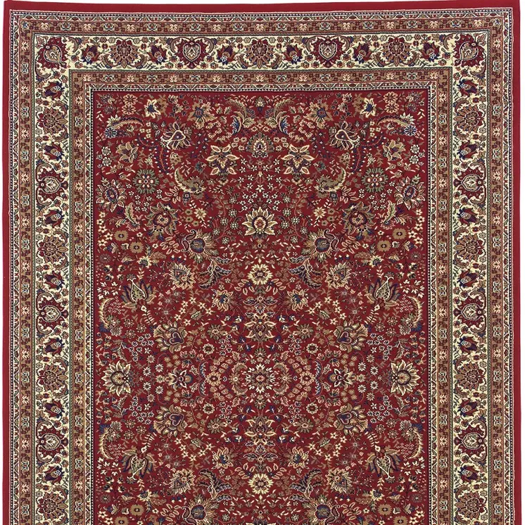 4' X 6' Ivory and Red Oriental Area Rug