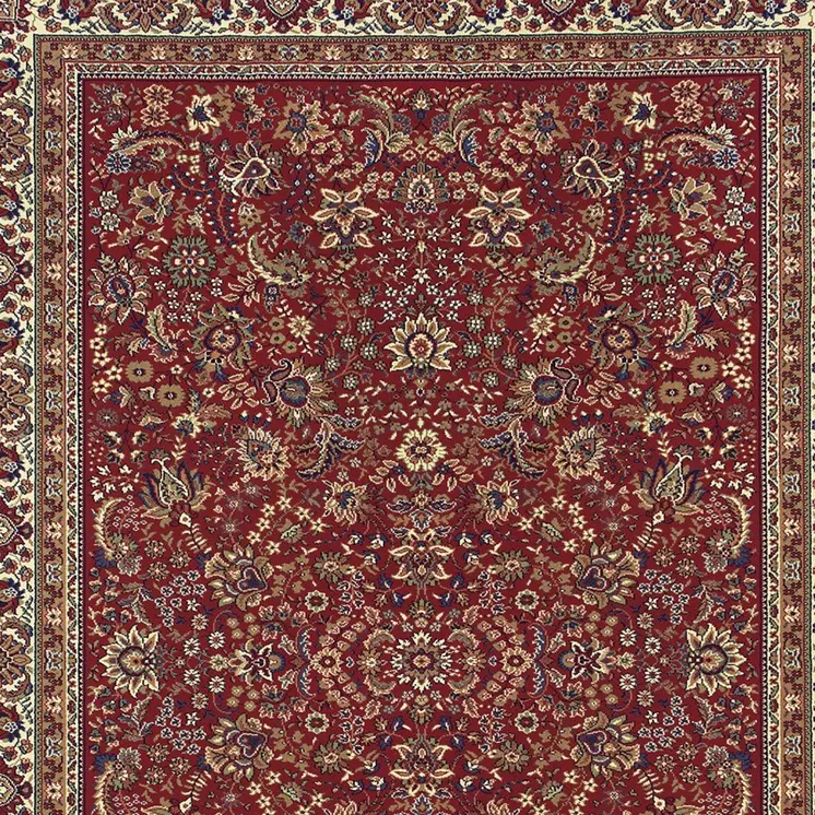 8' X 11' Red And Ivory Oriental Area Rug