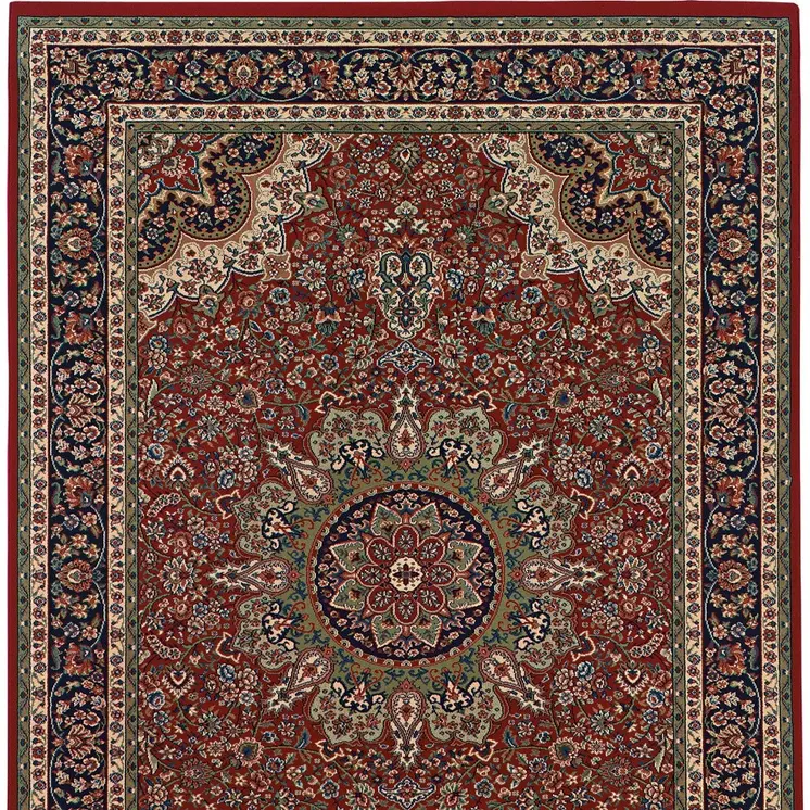 5' X 8' Red And Blue Oriental Area Rug