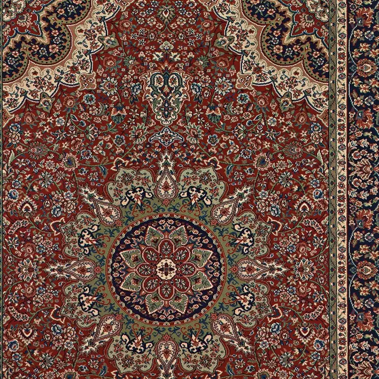 10' X 13' Red And Blue Oriental Area Rug