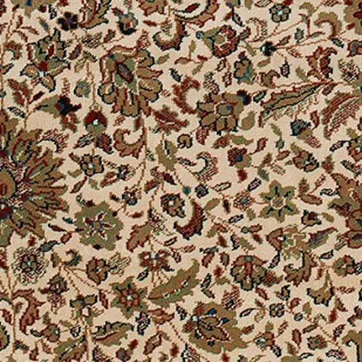 5' X 8' Ivory And Green Oriental Area Rug