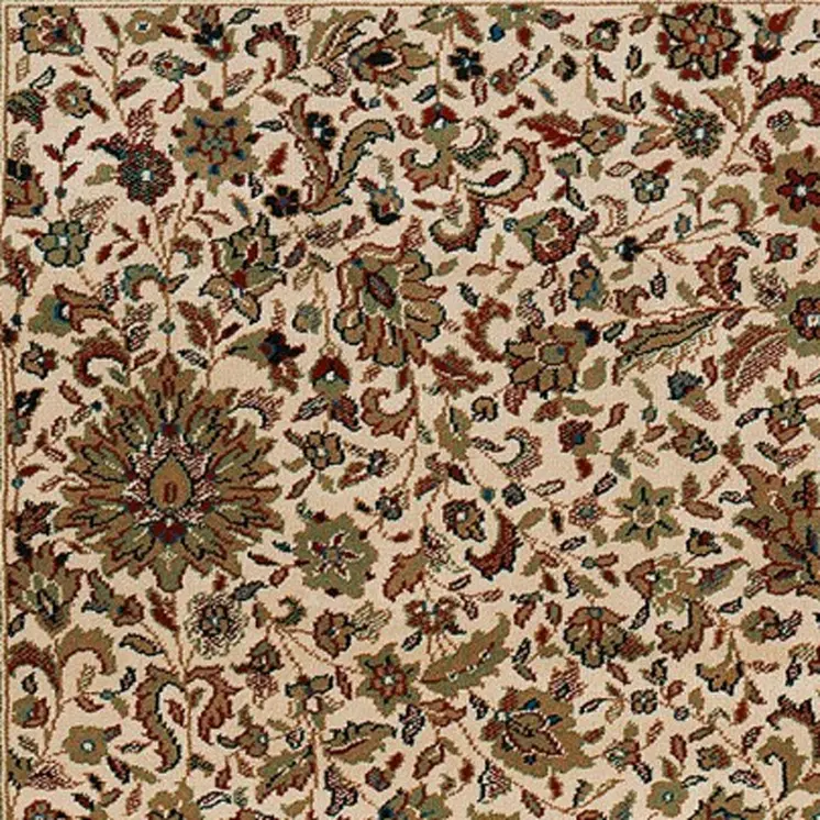 5' X 8' Ivory And Green Oriental Area Rug