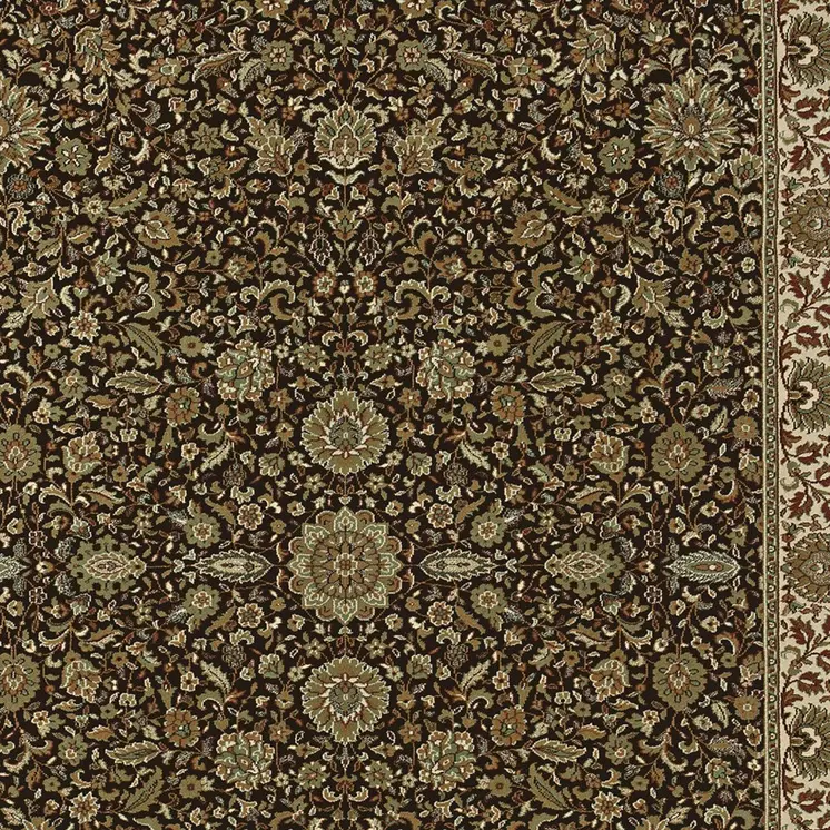 8' X 11' Brown And Ivory Oriental Area Rug