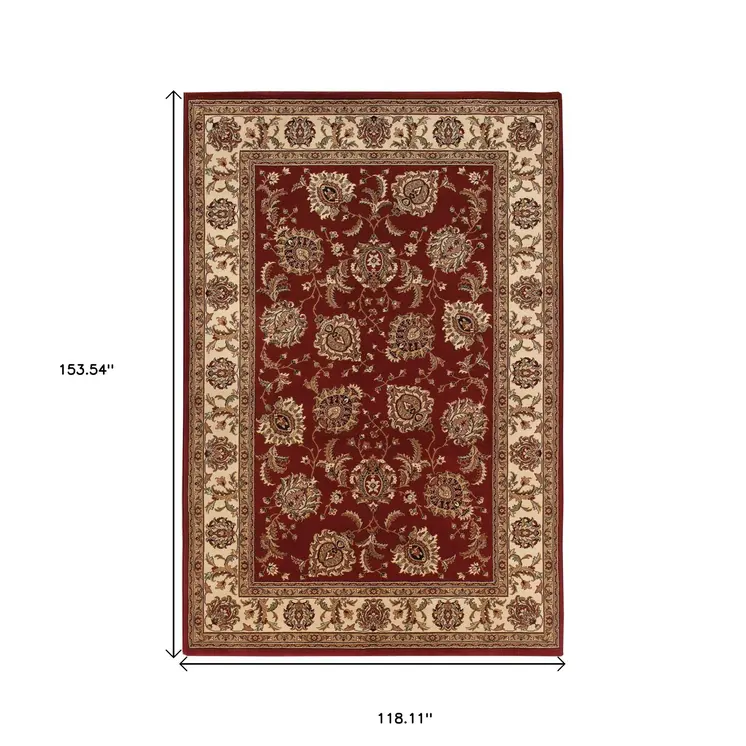 10' X 13' Red Oriental Area Rug
