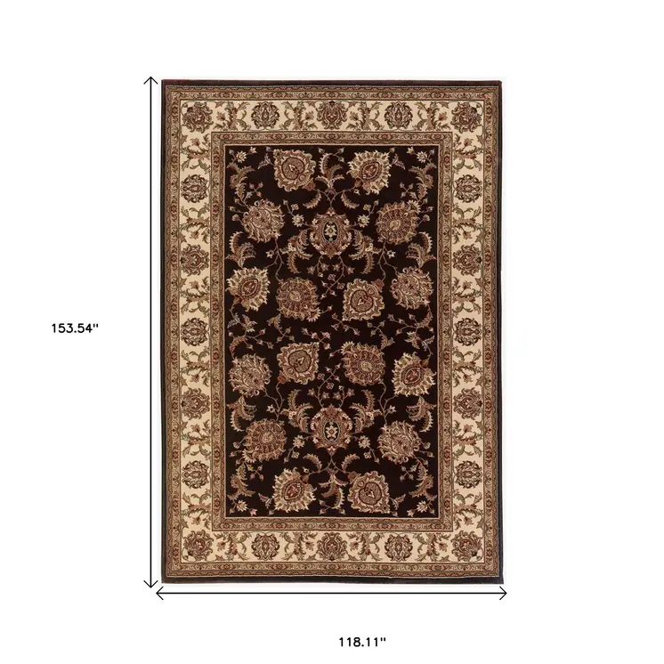 10' X 13' Brown Oriental Area Rug