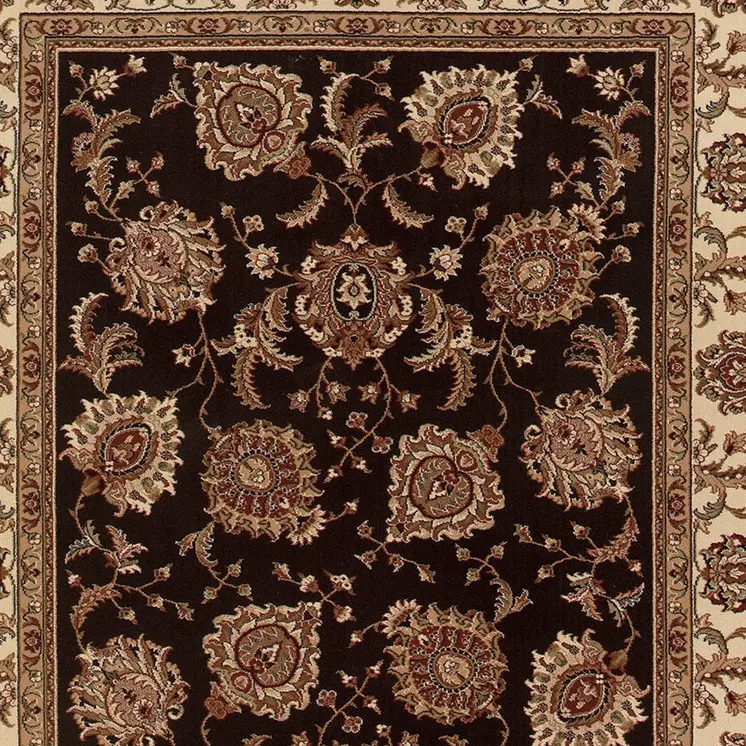 5' X 8' Brown And Ivory Oriental Area Rug