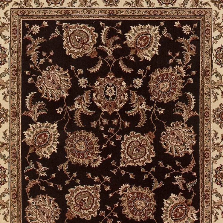 7' X 10' Brown And Ivory Oriental Area Rug