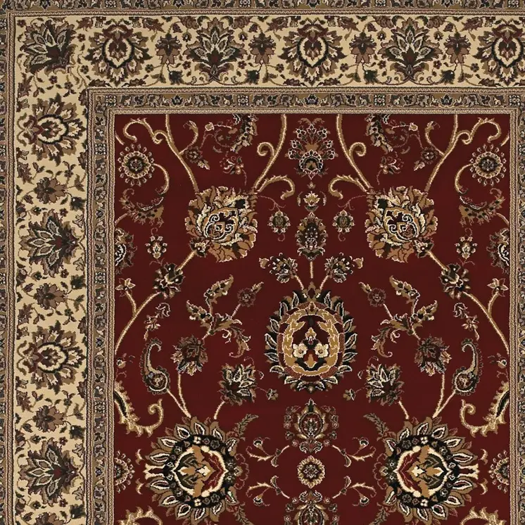 4' X 6' Red And Ivory Oriental Area Rug