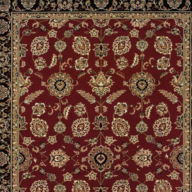 4' X 6' Red Black And Tan Oriental Area Rug