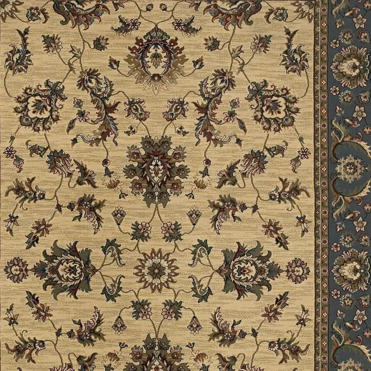 4' X 6' Ivory Light Blue And Brown Oriental Area Rug