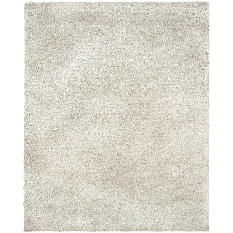 5' X 7' Ivory Shag Hand Tufted Area Rug