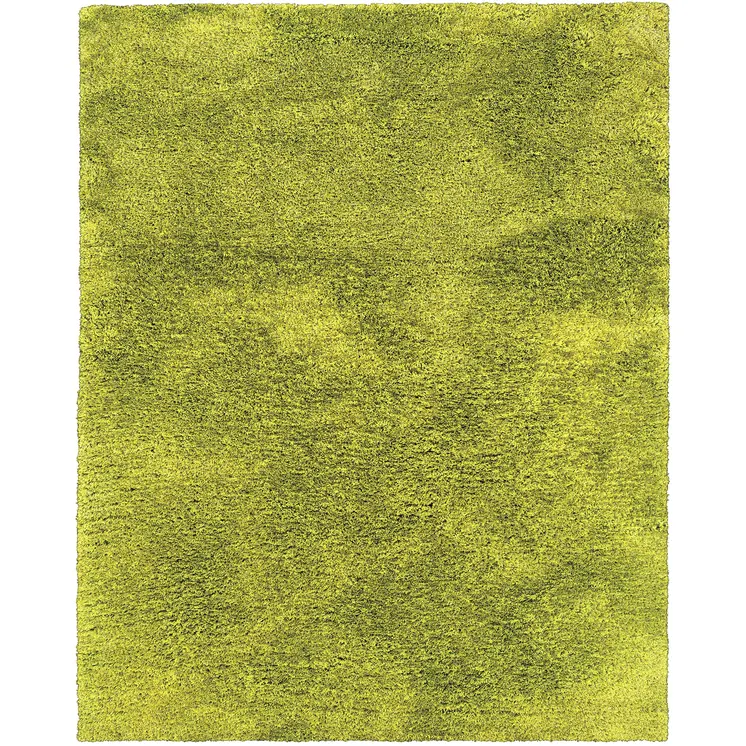 5' X 7' Green Shag Hand Tufted Area Rug