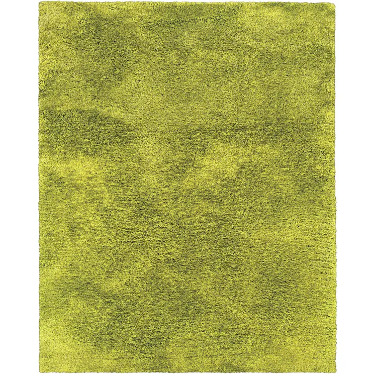 5' X 7' Green Shag Hand Tufted Area Rug