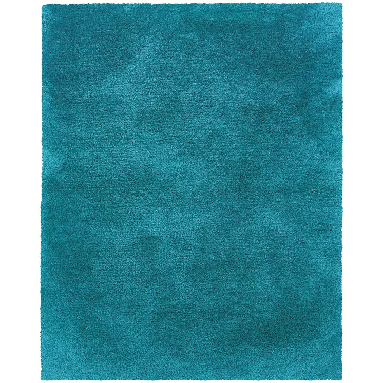 5' X 7' Teal Shag Hand Tufted Area Rug