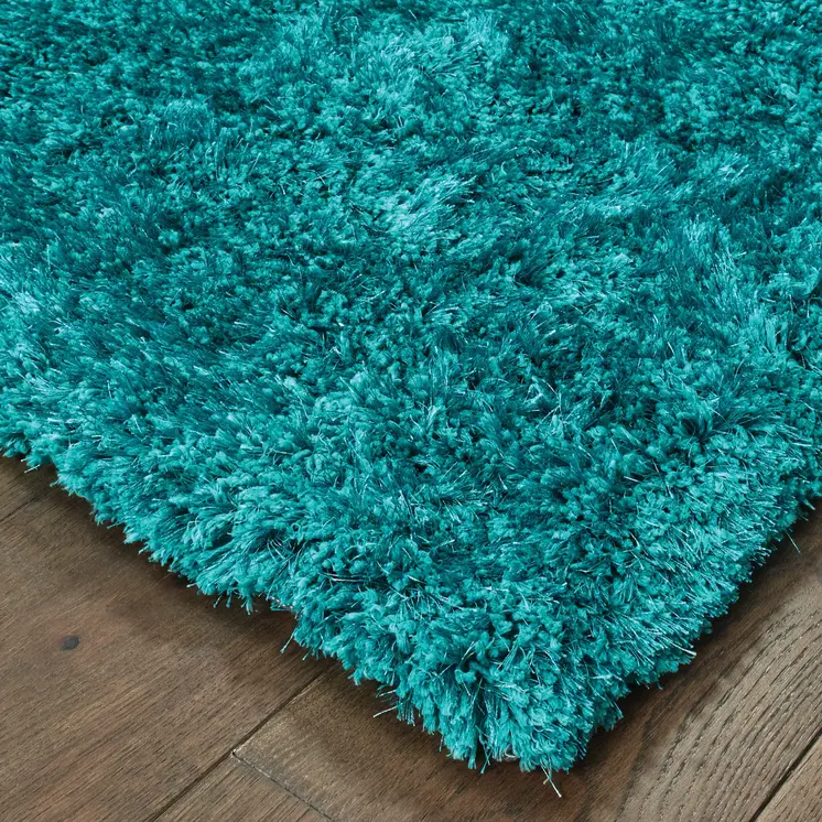 5' X 7' Teal Shag Hand Tufted Area Rug