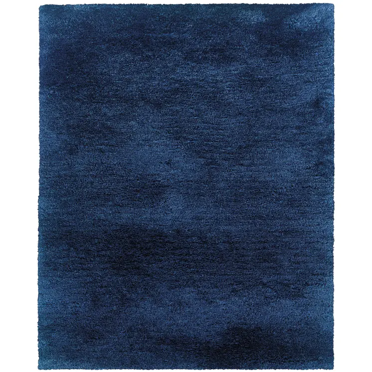 5' X 7' Blue Shag Hand Tufted Area Rug