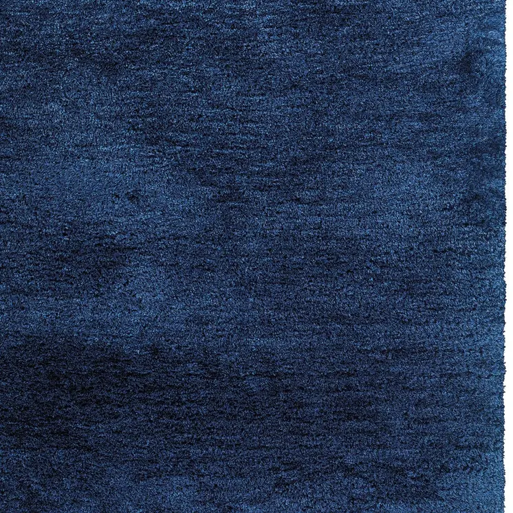 5' X 7' Blue Shag Hand Tufted Area Rug