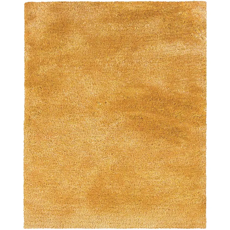 5' X 7' Gold Shag Hand Tufted Area Rug