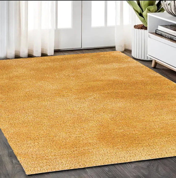 5' X 7' Gold Shag Hand Tufted Area Rug