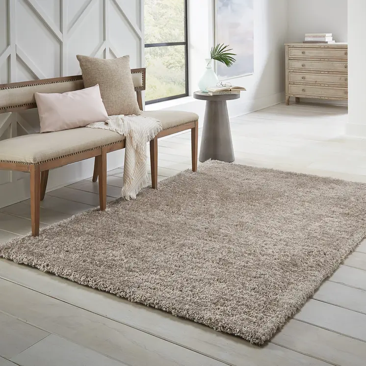 5' X 7' Silver Shag Hand Tufted Area Rug