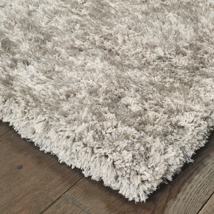 5' X 7' Silver Shag Hand Tufted Area Rug