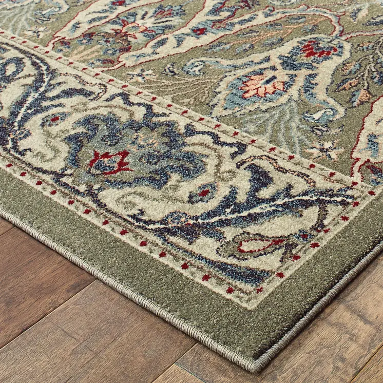 4' X 5' Brown And Ivory Floral Area Rug