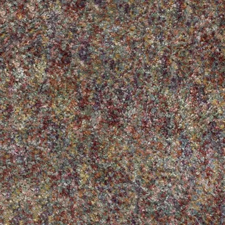 7' X 10' Orange Blue And Yellow Abstract Shag Area Rug With Fringe
