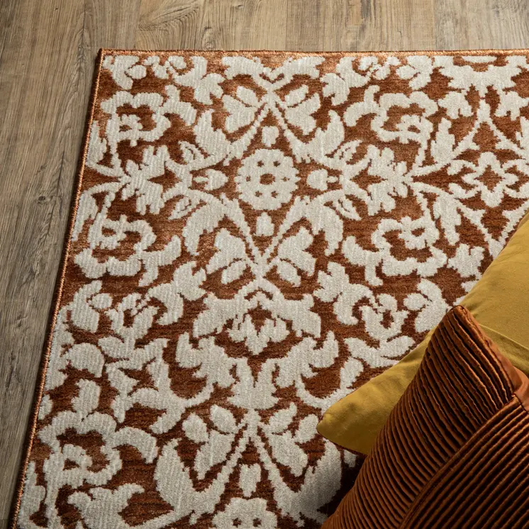 10' X 13' Rust And Beige Oriental Area Rug