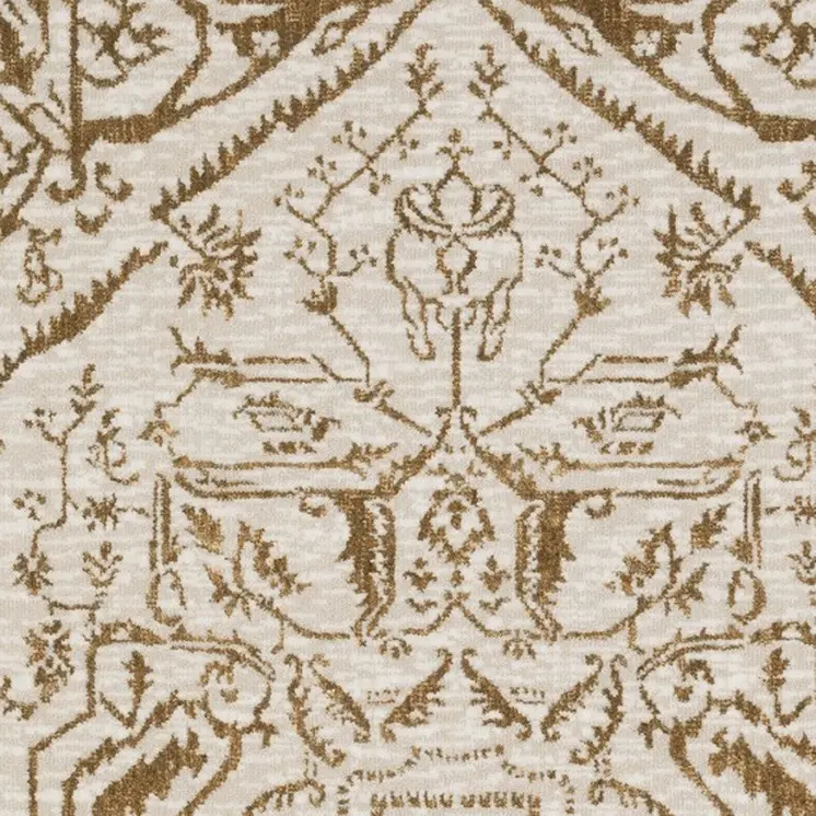 10' X 13' Ivory And Gold Oriental Area Rug