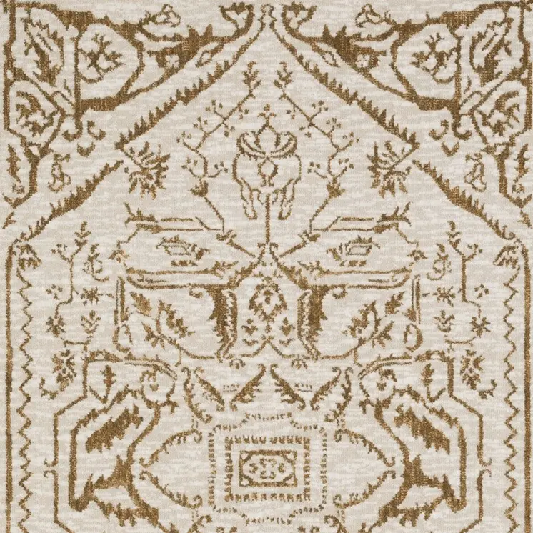 10' X 13' Ivory And Gold Oriental Area Rug