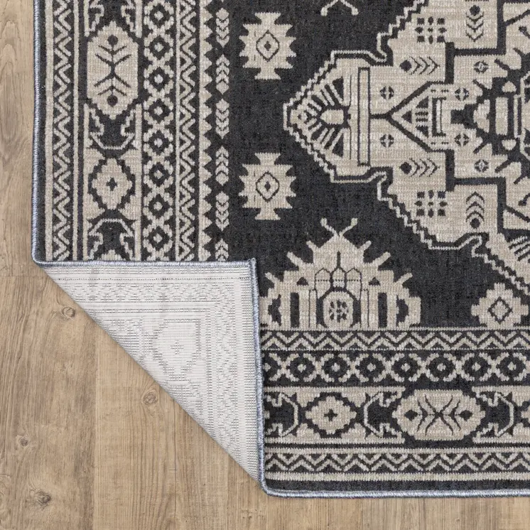 10' X 13' Blue And Gray Medallion Area Rug