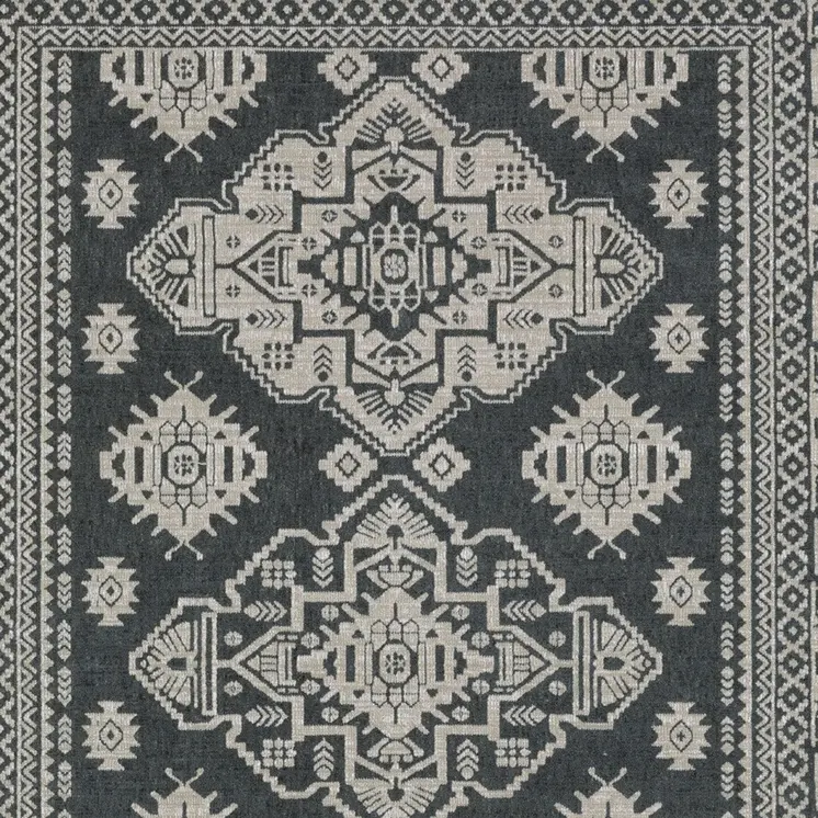 5' X 8' Blue And Gray Medallion Area Rug