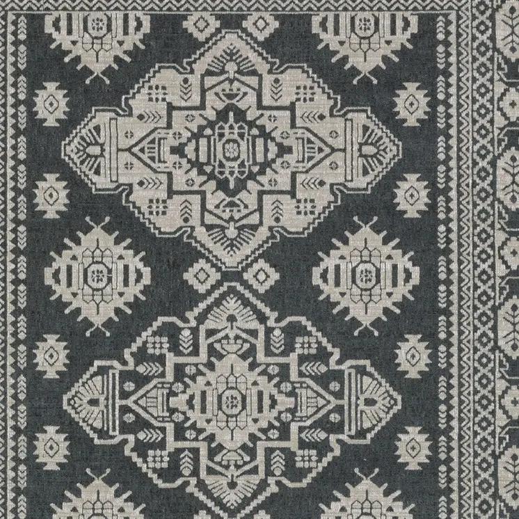 8' X 11' Blue And Gray Medallion Area Rug