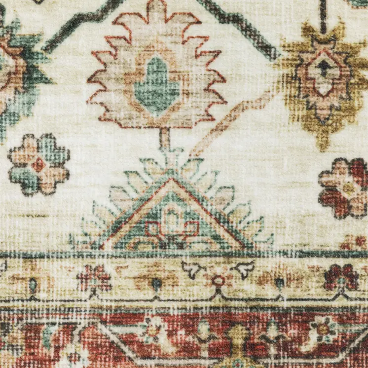 4' X 6' Ivory Oriental Distressed Area Rug