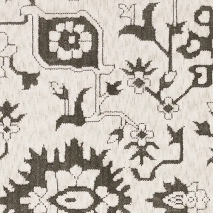 8' X 11' Ivory And Gray Oriental Area Rug