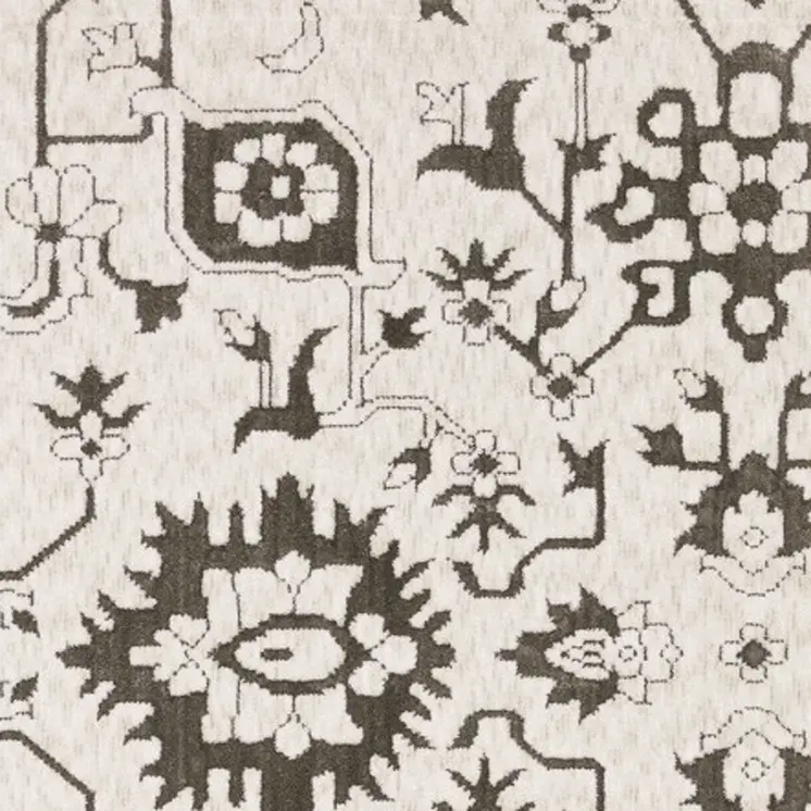 8' X 11' Ivory And Gray Oriental Area Rug